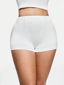 SHAPORA Quần short ngủ nữ màu trơn, cạp chun. - trắng - Xem 4