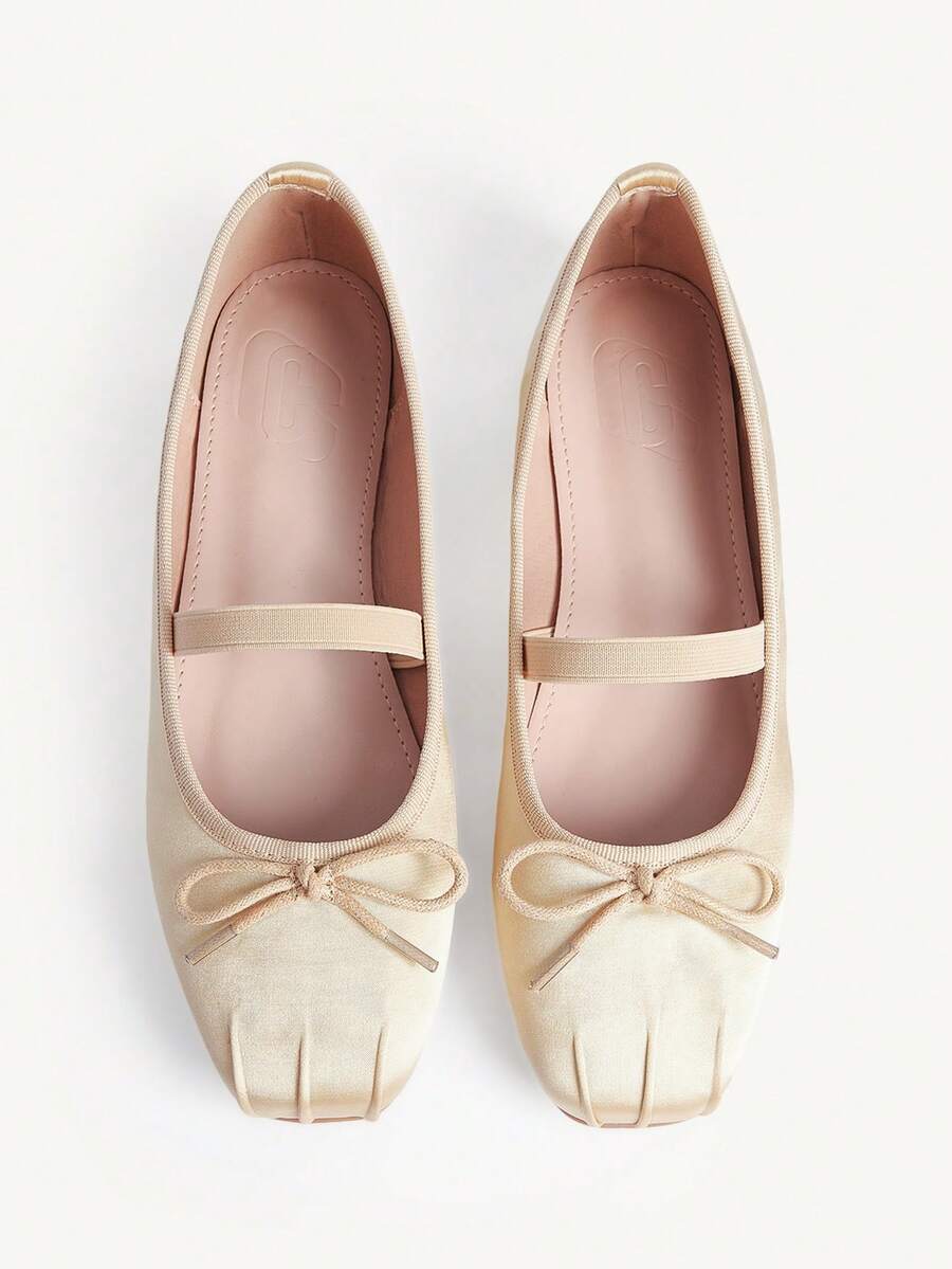 CUCCOO CHICEST 女士平底套脚鞋，网纱刺绣方头穆勒鞋，优雅迷人风格 - 香檳色 - 查看 1