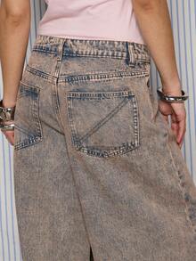 COUREZ Low Ridse Super Wide Leg Jeans In Light Pink Wash /Y2K Winter Clothes For Women Street Streetwear Cotton Baggy Jeans Casual Going Out Outfits Skate Jeans Birthday Outfits - Medium Wash - View 7