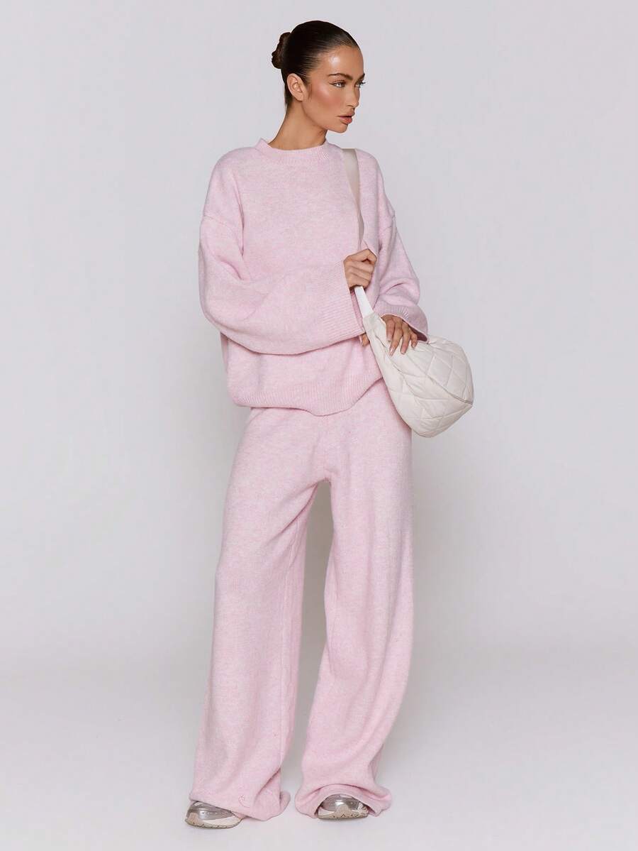 MUSERA Áo len oversized dệt kim, phong cách đường phố cá tính, dễ thương, thích hợp cho mùa thu đông, năm mới, ngày lễ tình nhân, mùa xuân. - Hồng - Xem 1