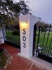 1 Pack House Numbers For Outside, Modern Floating House Number , For Outdoor Mailbox Yard Home Wall Door Garage Gate Decor, Coated Black, For 911 Visibility Signage With Nail Kits Christmas Decoration,Home Decor - Texture - View 5