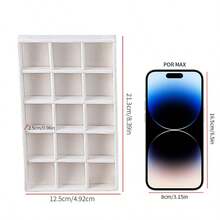 珠宝托盘收纳盒，珠宝项链耳环戒指展示收纳盒，可堆叠珠宝架盒化妆品收纳盒，适用于耳环项链戒指手链吊坠珍珠 - 灰色 - 查看 18