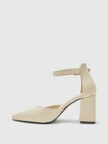 CUCCOO BIZCHIC Women's Pointed Toe Buckle Design Fashion High Heel Sandals For Daily Wear Summer - Beige - View 10