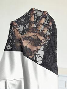 Flirla Plus Size Sexy PU Leather A-Line Lace Patchwork Dress - Silver - View 7