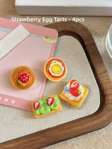 Zazumi 4PCS Mini Food Fridge Magnets Creative Cartoon Bread Simulation Magnetic Stickers Cute Home Decor Kitchen Office Accessories Fun Gift Collection Christmas Birthday Party - Multicolor - View 7