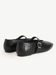 CUCCOO CHICEST 女士搭扣设计休闲时尚平底鞋 - 黑色 - 查看 10