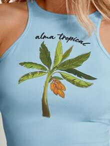 CAJUNI TROPICACAU_TOP 用针织面料制作 - 藍色 - 查看 6