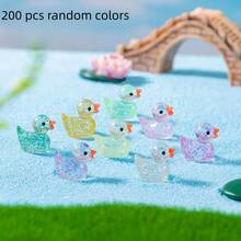 闪光迷你树脂鸭 散装迷你鸭 恶作剧隐藏微型角色 小型树脂动物 DIY项目 花园游戏屋（黄色） - 閃光迷你樹脂鴨子 - 查看 5