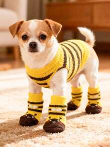 PETSIN Anti Slip Skid Bottom Lovely Puppy Dogs Pet Knits Socks Cute Pet Fashion Pets Dogs Socks For Cats Dog Toy Supplies