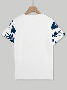 EMERY ROSE Casual Floral Print Round Neck Short Sleeve T-Shirt, Summer - Multicolor - View 2