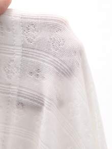 DAZY Bộ đồ mặc nhà đơn giản bằng vải dệt jacquard dành cho nữ - trắng - Xem 7