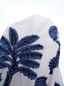 Elenzga Bộ jumpsuit không tay in hoa dành cho nữ cỡ lớn, kiểu dáng thanh lịch, thích hợp cho kỳ nghỉ xuân hè. - Màu xanh lam - Xem 10