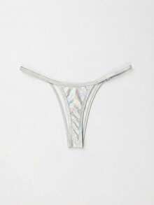 Swim SXY 女士性感激光切割丁字裤比基尼泳裤，适合夏季度假 - 彩色 - 查看 3
