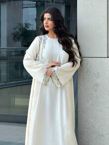 Yasmyna Áo Abaya thêu hoa thanh lịch dành cho nữ - Nhiều màu - Xem 6
