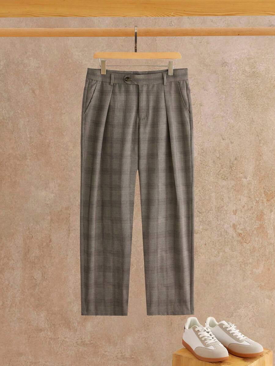 HIMLAND 男士休闲格子印花口袋裤 - 彩色 - 查看 1