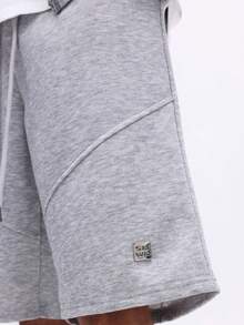 SUMWON Heathered Drawstring Shorts With Side Pockets For Casual Summer Loungewear - Grey - View 5