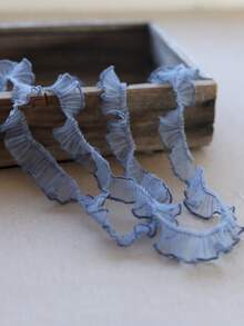 1 Yard Multi Color Embroidered Ruffle Lace Fabric Trim 2cm Wide For DIY Sewing Apparel Embellishment Costume Craft Decorative Accessory