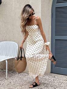 Serisse 女士几何印花露背休闲连衣裙，适合度假穿着 - 彩色 - 查看 7