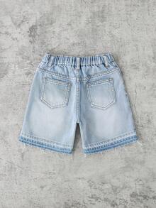 Young BoyLoose Fit Light Blue Denim Cargo Shorts - Light Wash - View 2