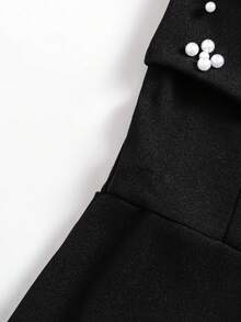 Eleganter ärmellose Jumpsuit mit Perlenbesatz für Tween Mädchen, Sommer - Schwarz - Übersicht 4