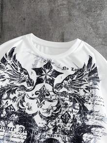 AXEPEAK Men's Casual Skull & Slogan Print Long Sleeve T-Shirt, Autumn Mens White Long Sleeve Graphic Shirt White Graphic Shirt Men White Long Sleeve Graphic Tee Gothic Long Sleeve Shirt Men Skull Graphic Long Sleeve Shirt Goth Men Long Sleeve White Graffiti Shirt Mens Long Sleeve Shirt Graphic - White - View 2