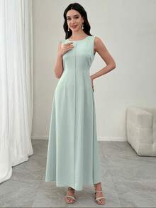 Modelyn 2pcs Women's Elegant Short Jacket With Rhinestones & Fitted Dress Set, Spring/Summer - Mint Green - View 7