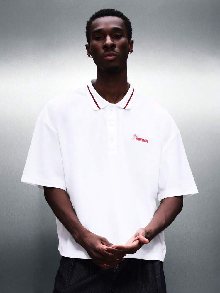 발렌타인데이에 어울리는 박시핏 폴로셔츠, 대비되는 색상의 칼라