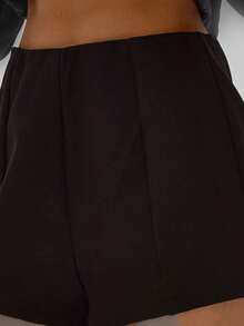 MUSERA Woven Tailored High Rise Mini Shorts Co-Ord Bottom Only Party Sexy Night Out Elegant Occasion Valentines Bridal Wedding Engagement Spring Wedding Party Summer Vacation Holiday Festival - Black - View 6