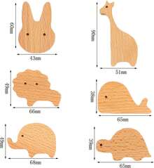 1pc Solid Wood Animal Drawer Pulls, Modern Woodland Animal Wooden Cabinet Knobs,Furniture, Dresser, Wardrobe – Natural Beech Finish - Multicolor - View 7