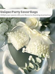 20pcs/10pcs/1pc Organza Bags With Bow, Transparent Organza Bags, Organza Bags With Bow, Transparent Organza Bags, 3.9x4.7 Inch Jewelry Pouches, Rose Drawstring Bags, Wedding Favor Bags, Party Favor Bags, Green Party Bags, Bachelorette Party Decor, Bachelorette Party Favors, Bachelorette Party, Bridal Shower Favors, Wedding Guest Favors= - Multicolor - View 5