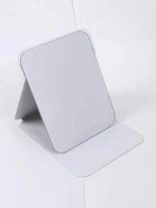 1pc Portable Makeup Mirror, PU Leather , Foldable, Travel Mirror, Suitable For Gifts, Travel Essentials, Makeup Essentials, Easy To Store Christmas, Suitable For Holiday Gifts - White - View 8