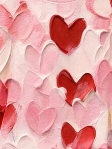 EMERY ROSE 女士加大码休闲印花卫衣，可爱时尚的爱心印花设计，暖色调，适合街拍、日常穿着、运动、秋冬季节和返校季。 - 彩色 - 查看 4