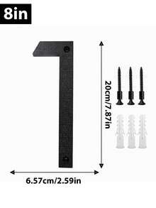 1 Pack House Numbers For Outside, Modern Floating House Number , For Outdoor Mailbox Yard Home Wall Door Garage Gate Decor, Coated Black, For 911 Visibility Signage With Nail Kits Christmas Decoration,Home Decor - Texture - View 15