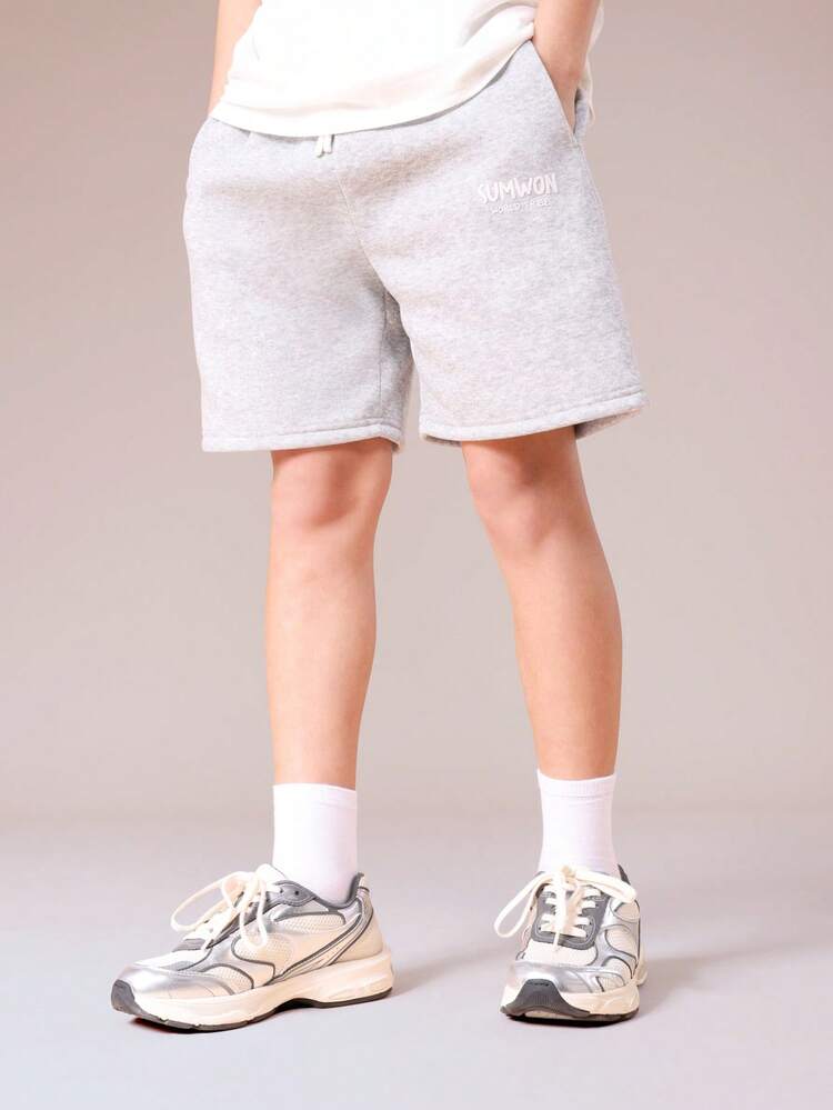 Jersey Knit Drawstring Waist Shorts With Side Pockets