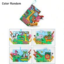 Zazumi 3D 触感儿童书籍，配有柔软的皱纹布 - 高对比度活动玩具，适合儿童的理想礼物，儿童益智玩具|纹理插图|毛绒尾巴功能