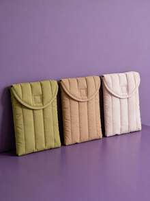 Joivida 粉色、绿色、白色三色电脑包，简约风格，兼容11英寸和13英寸MacBook，带笔记本电脑内袋 - 彩色 - 查看 4