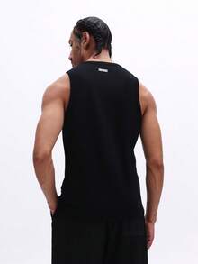 SUMWON Essentials Solid Crew Neck Sleeveless Tank Top Basic Casual Everyday Wardrobe Staple Regular Fit Summer Spring Lightweight Comfortable - Black - View 2