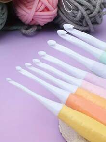 8 Pcs Colorful Crochet Hooks Abs New Resin Candy Soft Handle Crochet Set Comfortable Grip 2-6mm For Fun Crafting Halloween Decor, Back To School Living Room Decor Fall Decor,Christmas Decorations ,Fall Decor,Christmas Decorations Boys Backpack, Halloween, Backpack School. Clear Backpack, School, Halloween Costume. - Multicolor - View 8