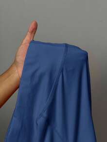 Slaydiva Solid High Waist Flare Leg Pants - Royal Blue - View 13