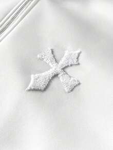 PAVTROS Manfinity Streetrush 男士街头风格流行 INS 十字全印花毛巾带 3D 刺绣，适合户外音乐节、夜总会、酒吧、男朋友/丈夫礼物、周年纪念礼物、运动衫和连帽衫套装、2 件套服装白色套装、男士 2 件套、男士 2 件套补丁、秋装冬装