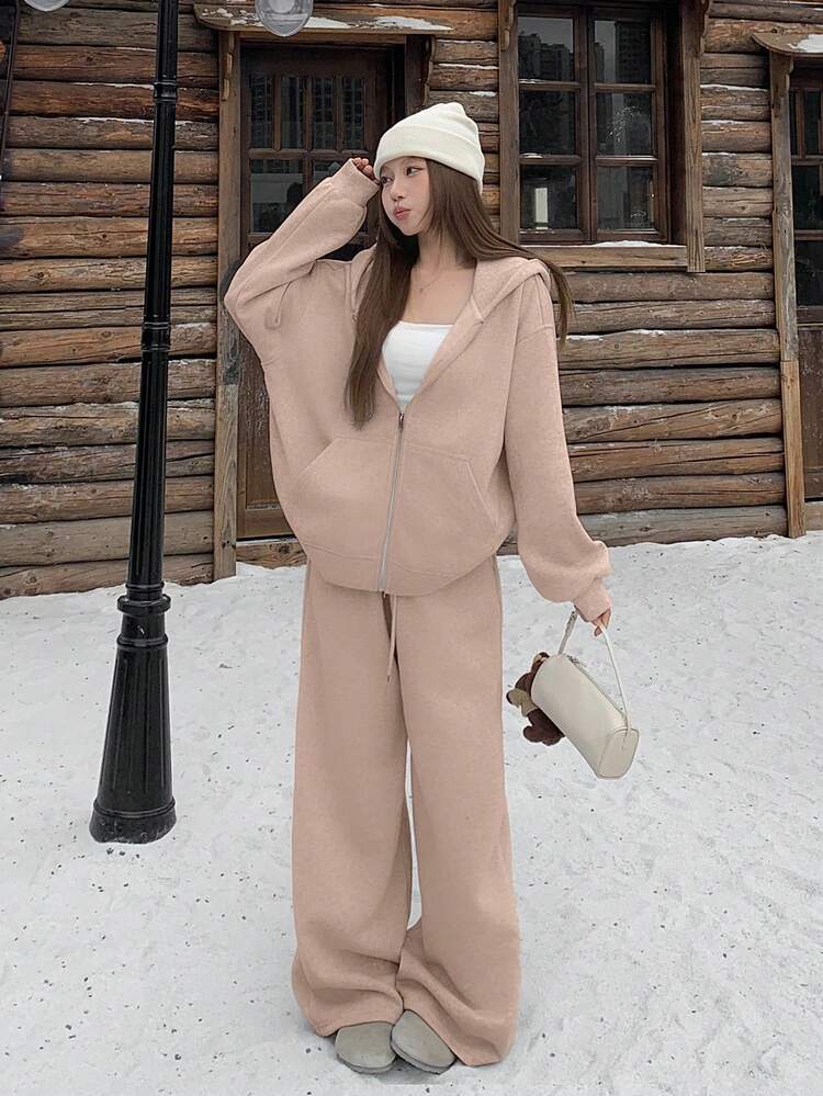 2pcs Women Sequin Sweatshirt Set, Autumn/Winter Lounge Sets For Women