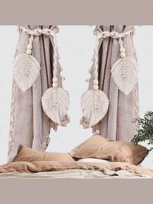 1pc/Set Of Bohemian-Style Curtain Straps, Hand-Woven Colorful Leaf Curtain Decorative Buckles, Curtain Binding Ropes, Home Soft Decoration Hanging Ornaments, Wedding Decor - Multicolor - View 5