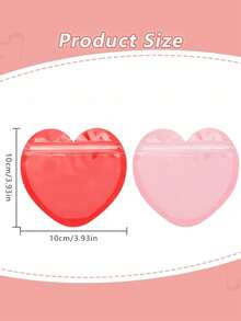 20pcs-Heart Shaped Red Ang Pink Heart Shaped Bag, Resealable Bag, Cute Mini Bag, Valentine's Day Trinket Bag, Clear Resealable Bag, Cute Snack Bag, Business Wedding Birthday Holiday Party Supplies, Valentine's Day Decoration, Valentine's Day Gift Bag,Easter Gift Bag, Mother's Day Decoration, Mother's Day Gift, Mother's Day Gift Bag - Red + Pink - View 2