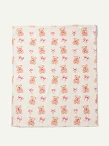 Cozy Pixies 1pc Baby Blanket, Newborn Cute Bear Pattern Plush Swaddle Blanket, Soft & Warm - Multicolor - View 4