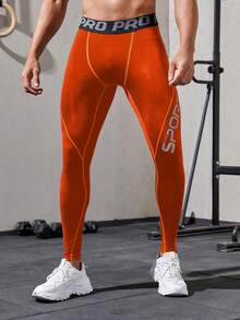 Gym Rark 男士字母腰带休闲健身运动紧身裤，轻便 - 橘色 - 查看 5