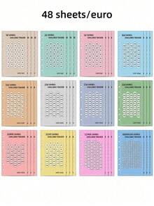 48 Sheets/Set, Pink Crocodile-Patterned Cover, 6-Hole A6 Sheet Size, 30-Day Savings Challenge ( USD /EUR). - Multicolor - View 9