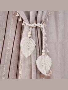 1pc/Set Of Bohemian-Style Curtain Straps, Hand-Woven Colorful Leaf Curtain Decorative Buckles, Curtain Binding Ropes, Home Soft Decoration Hanging Ornaments, Wedding Decor - Multicolor - View 6