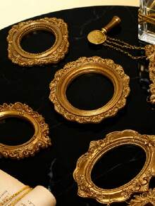 1件欧式复古INS金色迷你相框道具美甲项链拍照饰品珠宝拍摄背景配件 - 金色 - 查看 7