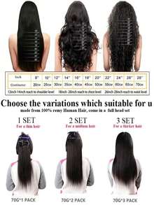4PCS Clip In Hair Extensions Real Human Hair, Remy Human Hair Extensions Clip Ins For Women, Natural Human Hair, 70g-80g - S1 - View 9