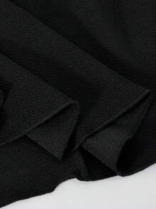 Teen GirlMiddle Eastern Style Waist Cinched Elastic Knit Dress, Elegant For Party And Urban Occasions - Black - View 5